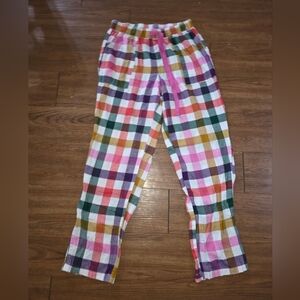 Plaid Flannel Pajama Pants - Pink, Green & Yellow